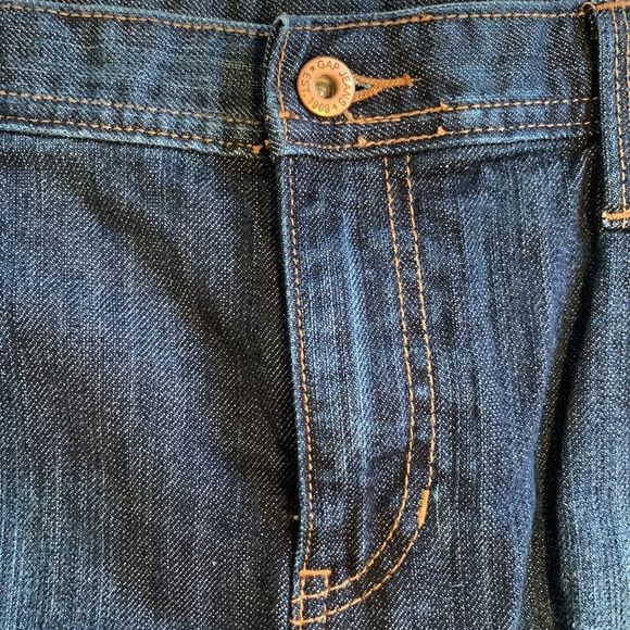 Vintage GAP Embroidered Fleur de Lis Denim Mini Skirt Sz 14 - Picture 3 of 6